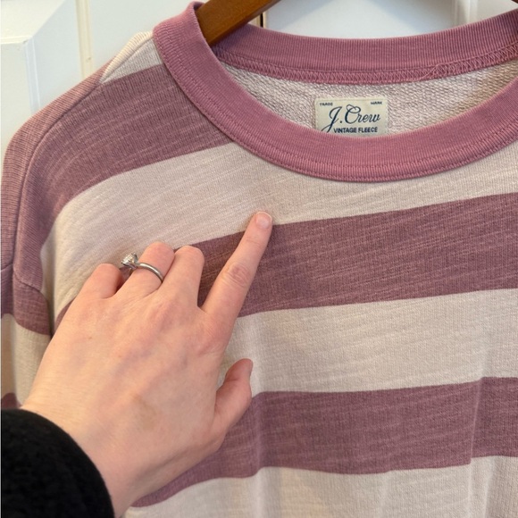 J.Crew Vintage cotton terry relaxed-fit pullover in rugby stripe size XS - Picture 5 of 11